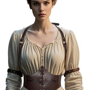 Faux Leather Corset Belt Women Waist Cincher Steampunk Renaissance Costume